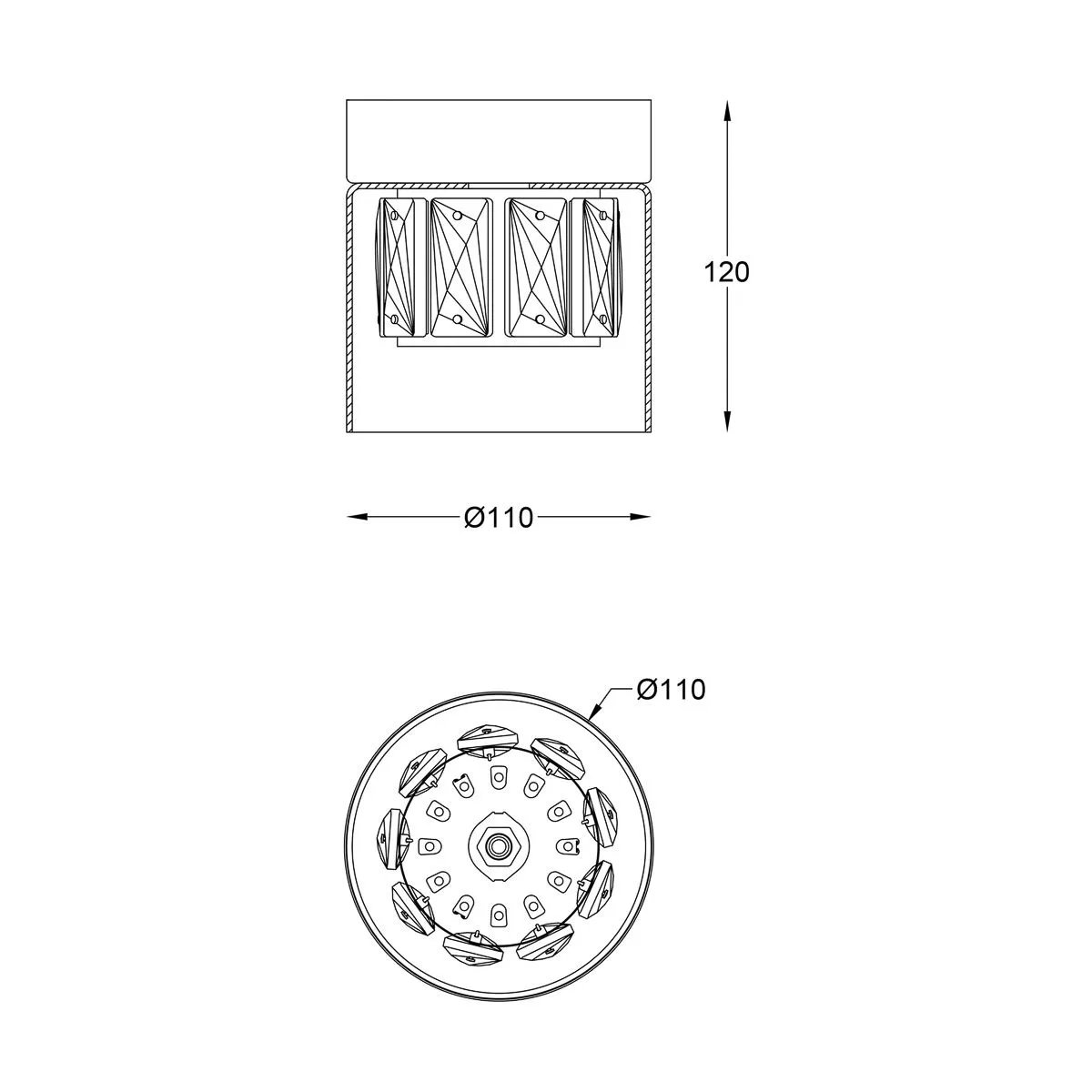 Gem, nowoczesna lampa natynkowa, przezroczysta, G9, C0389-01A-0FD2