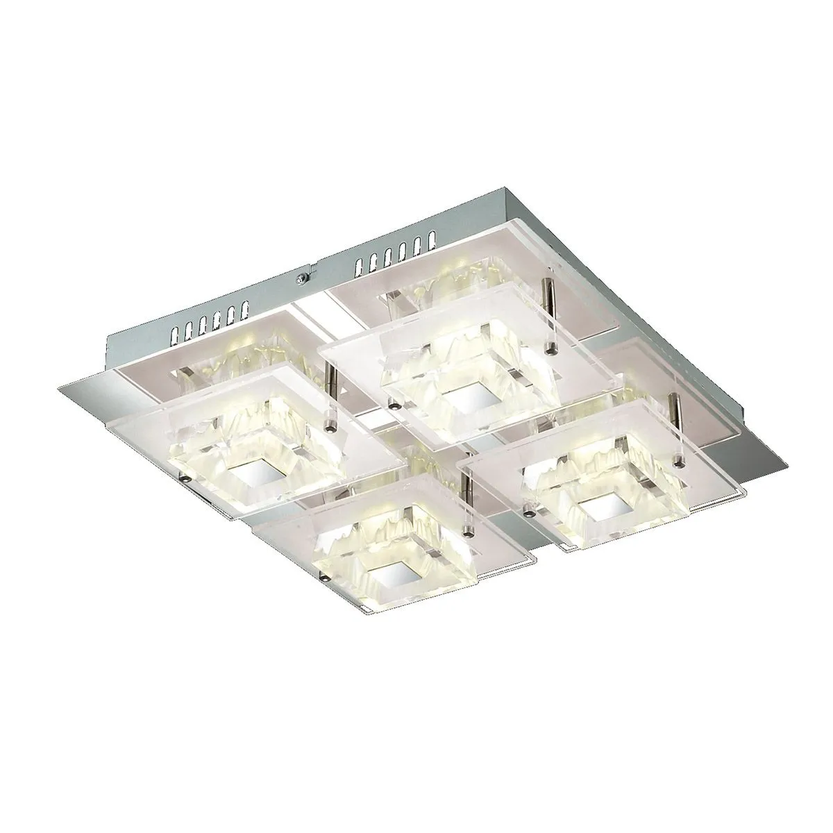 Bruna, nowoczesny plafon, chromowany, LED, 3000K, C29532F-4A