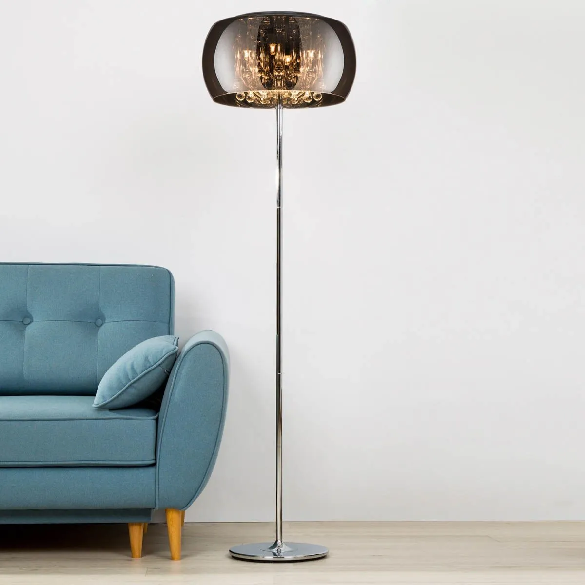 Crystal, lampa stojąca, podłogowa w stylu glamour, przezroczysta, G9, F0076-04A-F4FZ