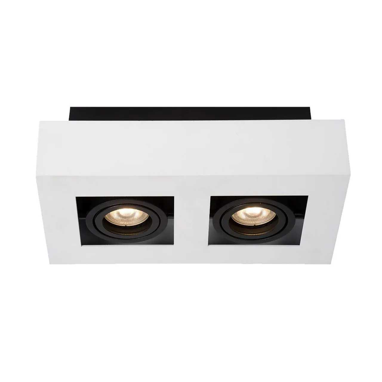 Casemiro, nowoczesna lampa natynkowa, biało czarna, GU10, IT8001S2-WH/BK