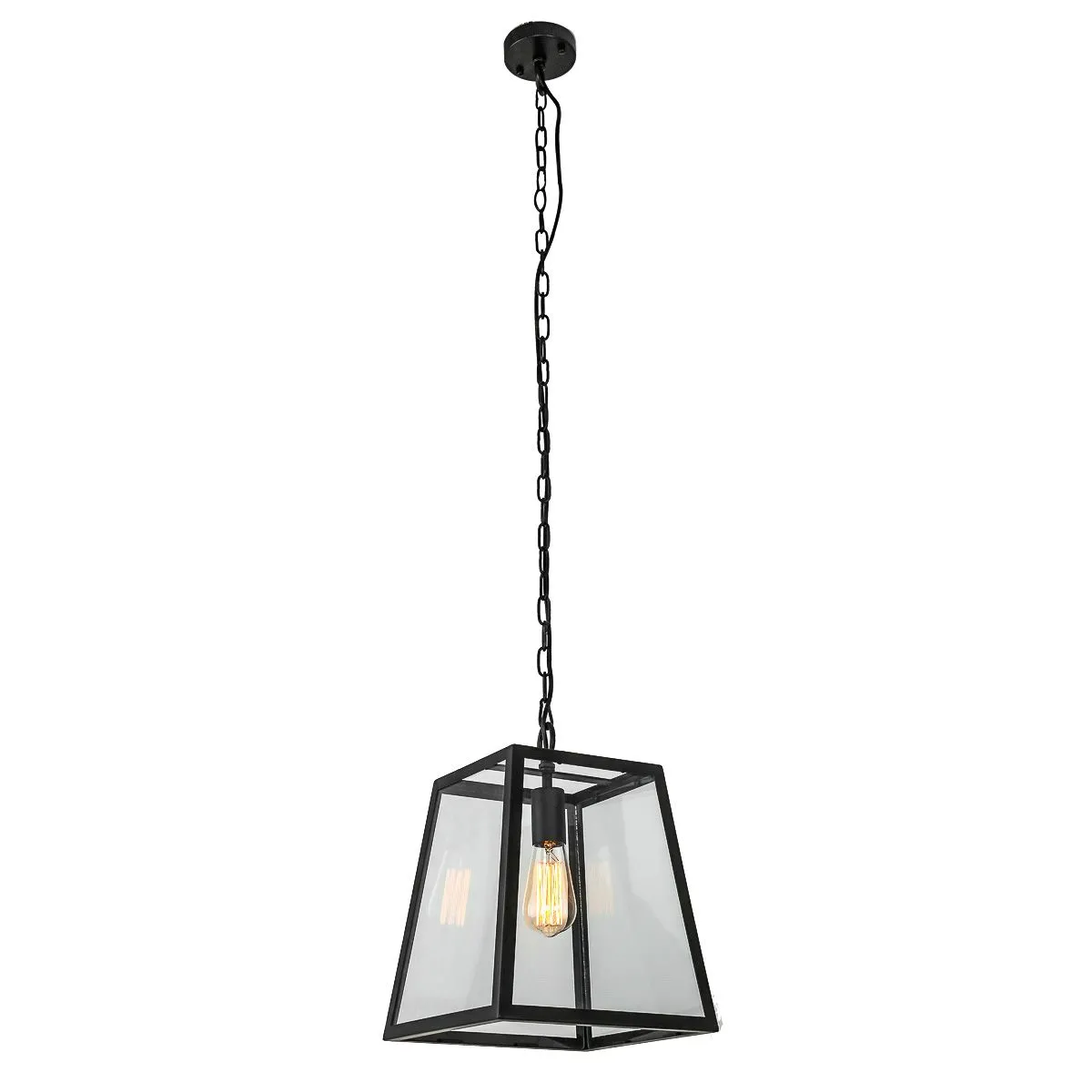 Laverno, loftowa lampa wisząca, czarna, E27, MD-102821-1-B