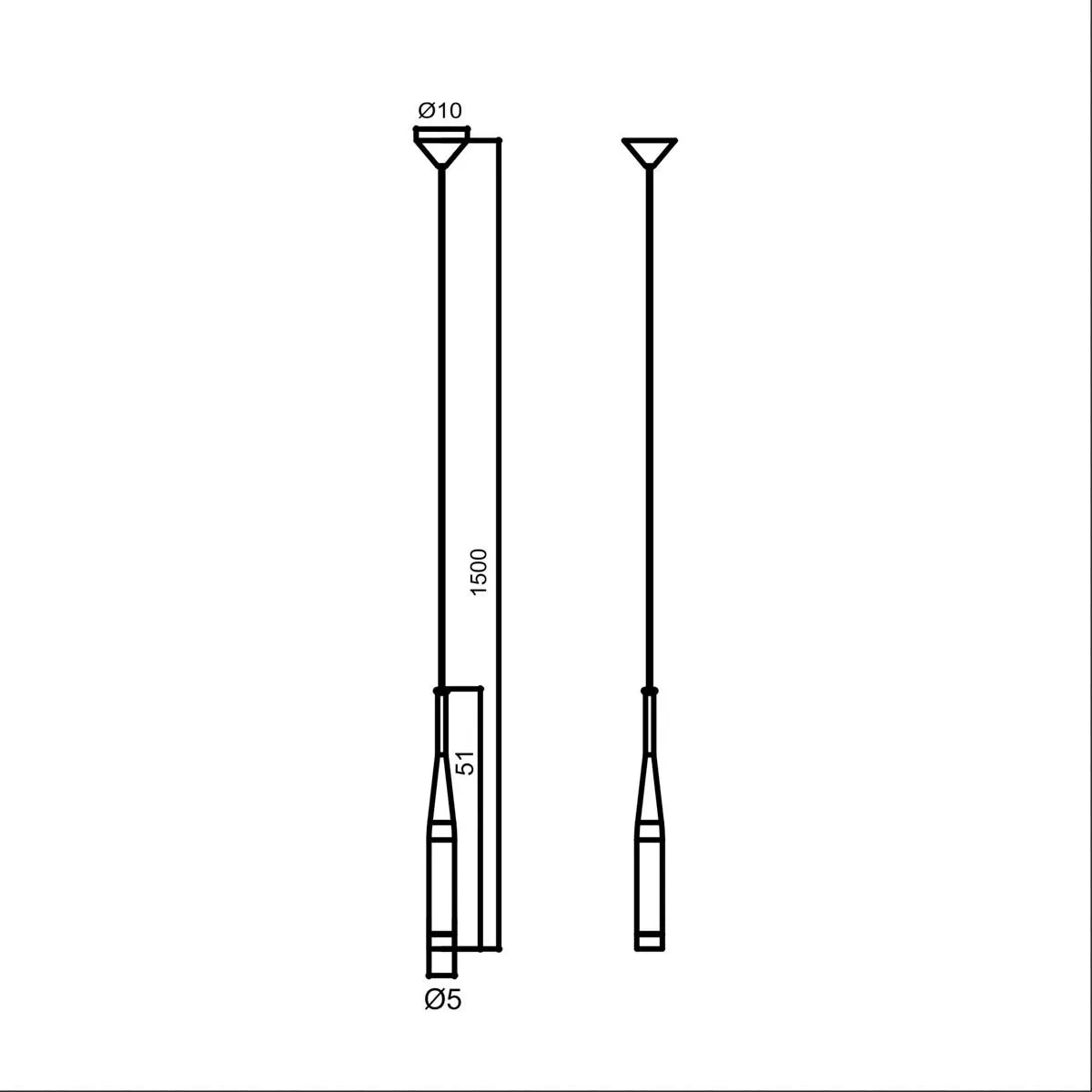 Conte, nowoczesna lampa wisząca tubowa, czarna, G9, MD1998-1BL