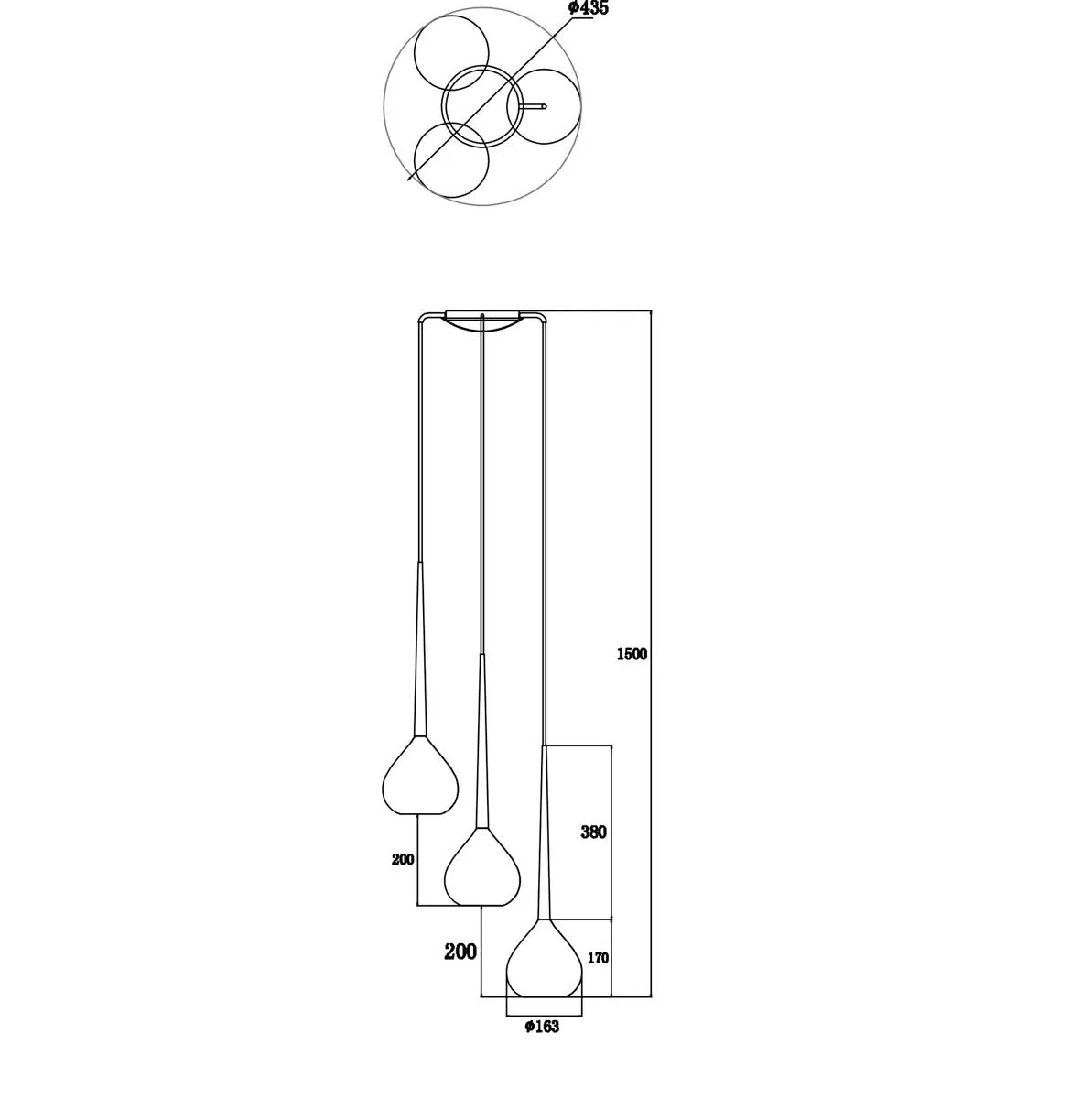 Libra, nowoczesna lampa wisząca, srebrna, E14, MD2128A-3S