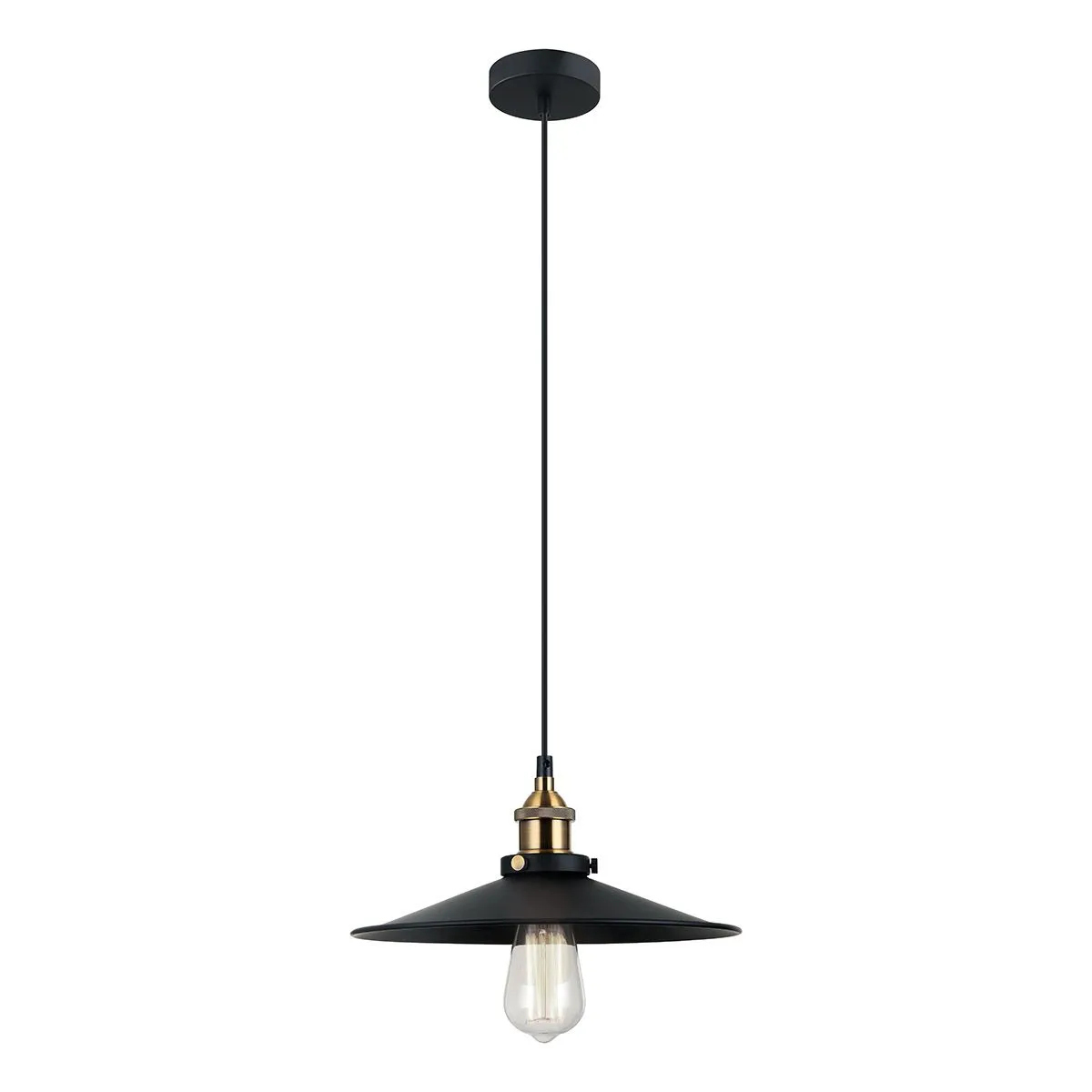 Kermio, retro lampa wisząca, czarna, E27, MDM-2319/1M