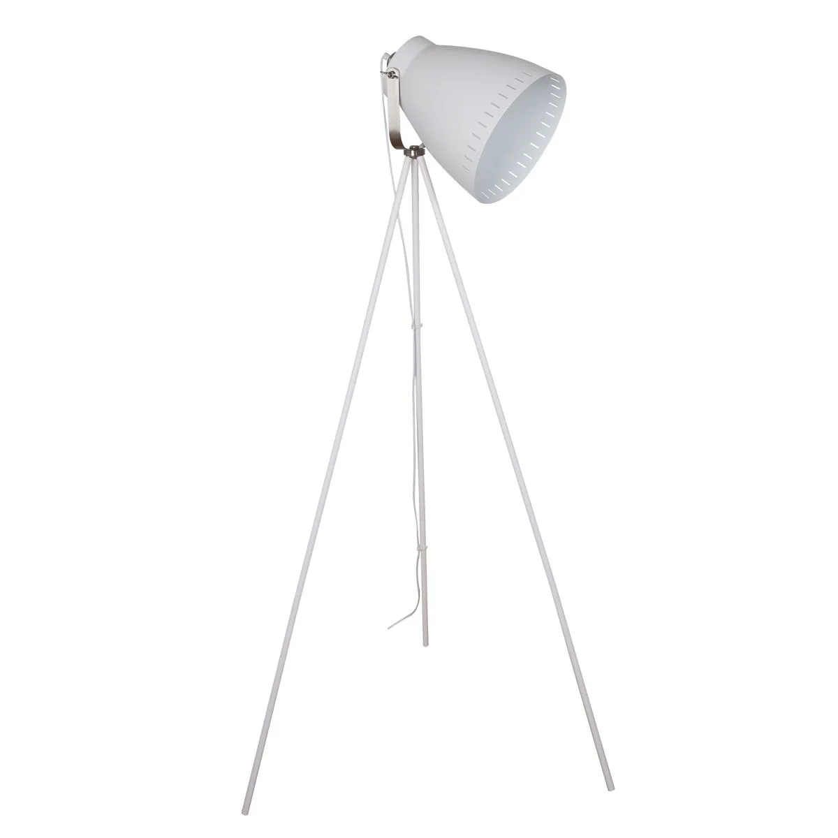 Franklin, retro lampa stojąca, podłogowa, biała i niklowana, E27, ML-HN3068-WH+S.NICK