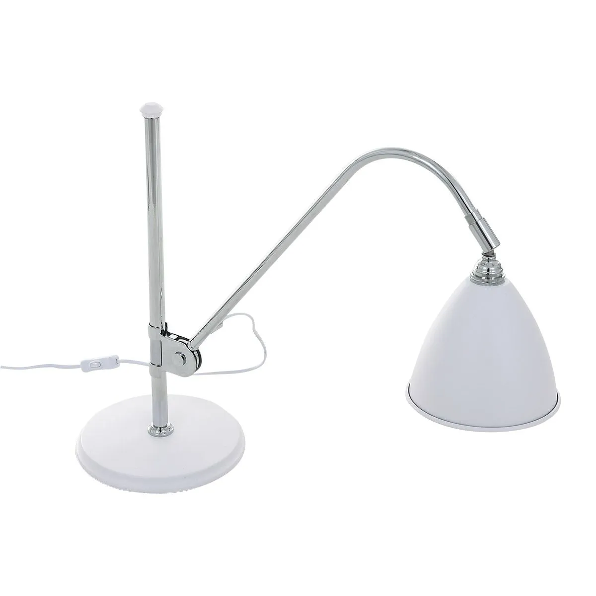 Evato, klasyczna lampka biurkowa i gabinetowa, biała, E14, MTE2062/1C-WH