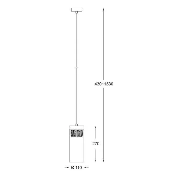 Gem, nowoczesna lampa wisząca tubowa, przezroczysta, G9, P0389-01D-0FD2