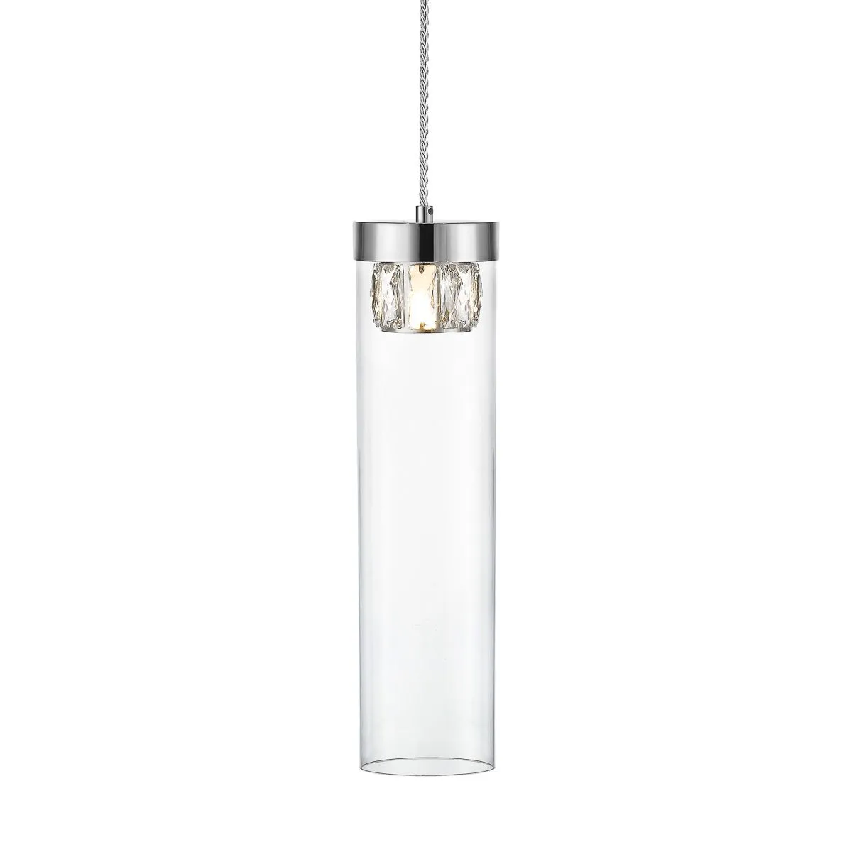 Gem, nowoczesna lampa wisząca tubowa, przezroczysta, G9, P0389-01D-F4AC