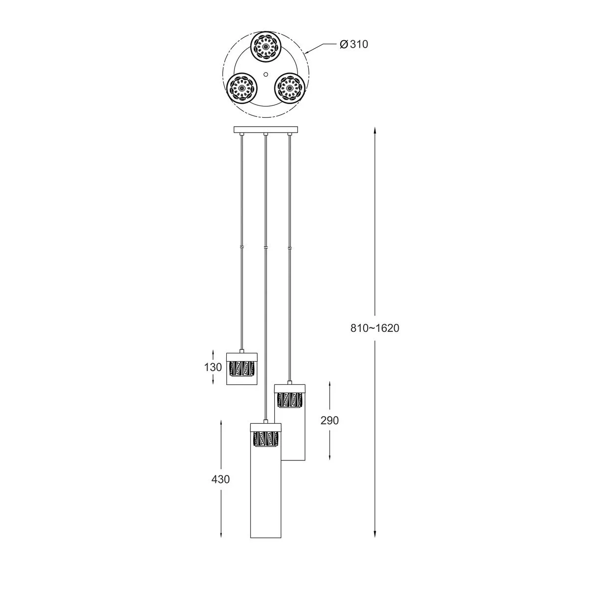 Gem, nowoczesna lampa wisząca, przezroczysta, G9, P0389-03D-0FD2