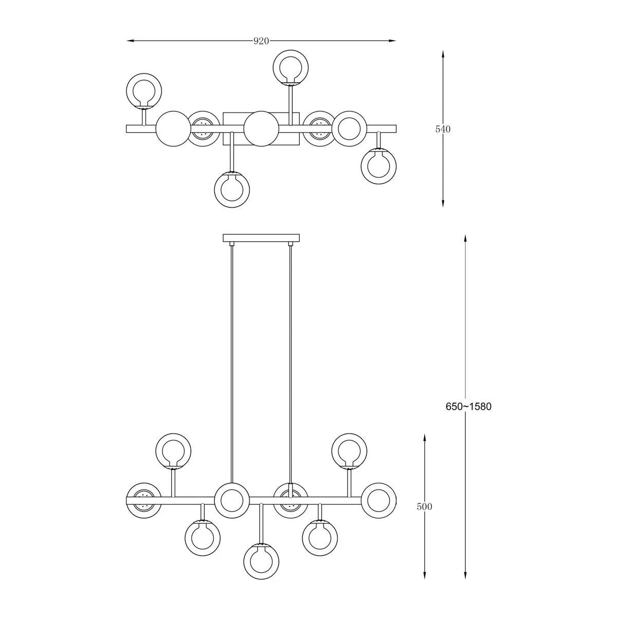 Riano, nowoczesna lampa wisząca, przezroczysta, G9, P0454-09B-SDGF