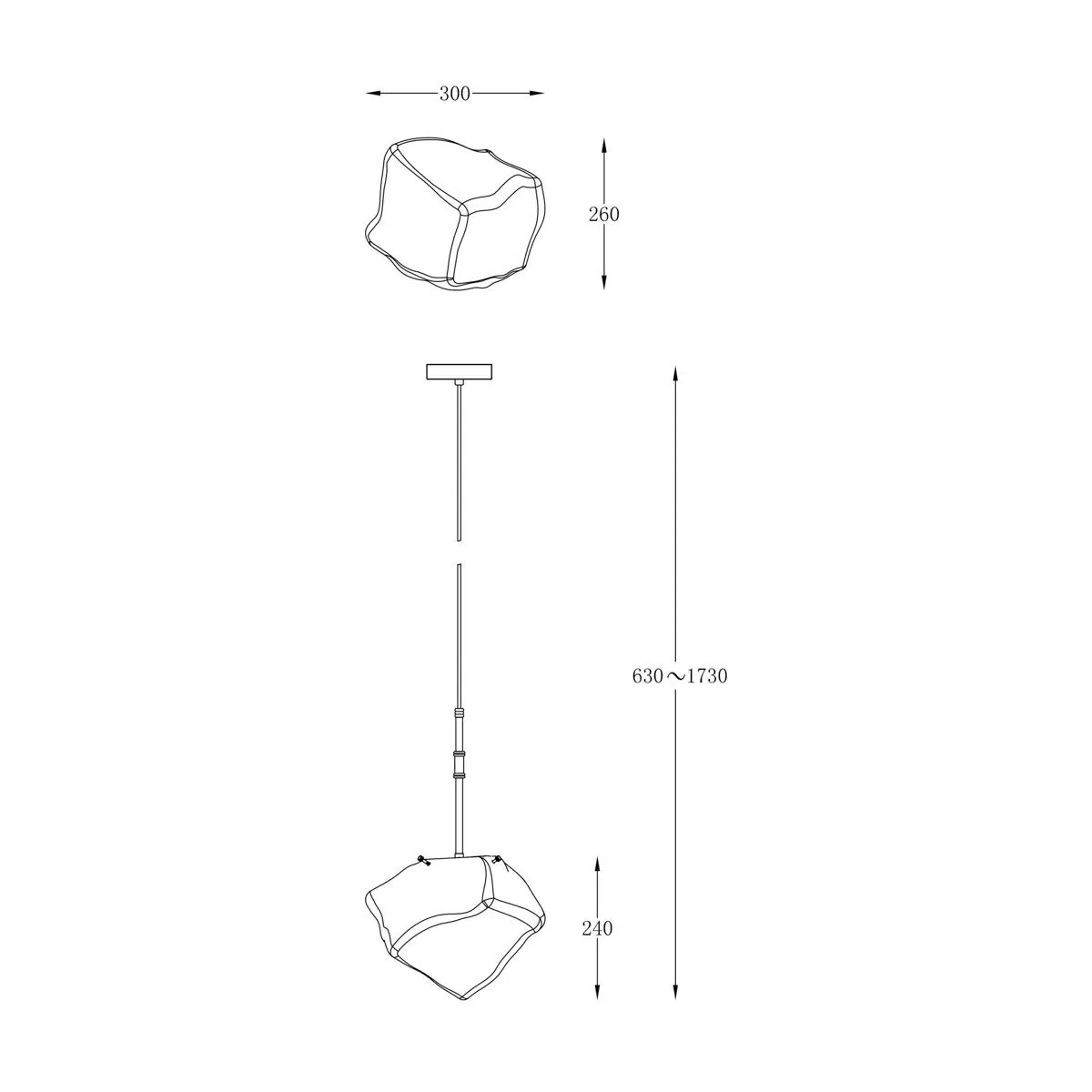 Rock, nowoczesna lampa wisząca, przezroczysta, E27, P0488-01M-SEAC