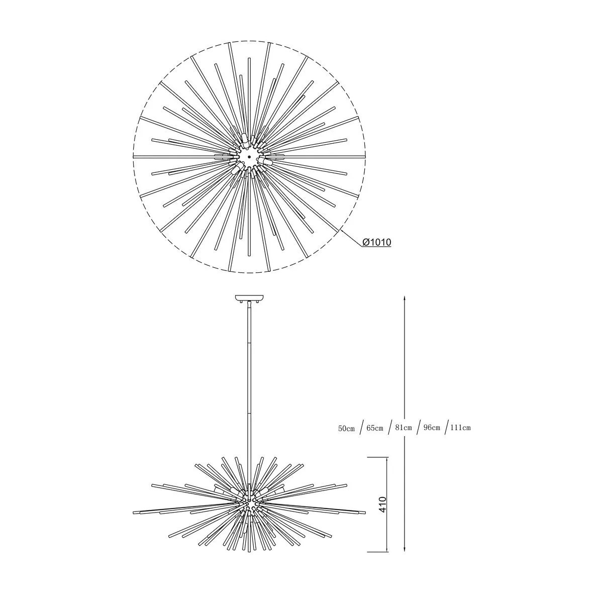 Urchin, nowoczesna lampa wisząca, złota, G9, P0491-09E-F7DY