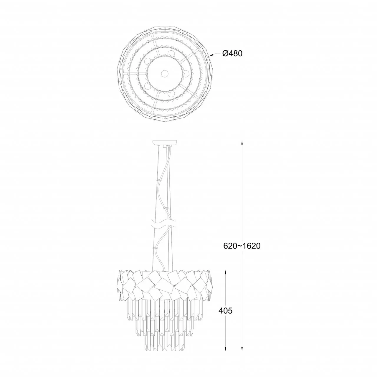 Quasar, nowoczesna lampa wisząca, przezroczysta, E14, P0506-06A-F4AC