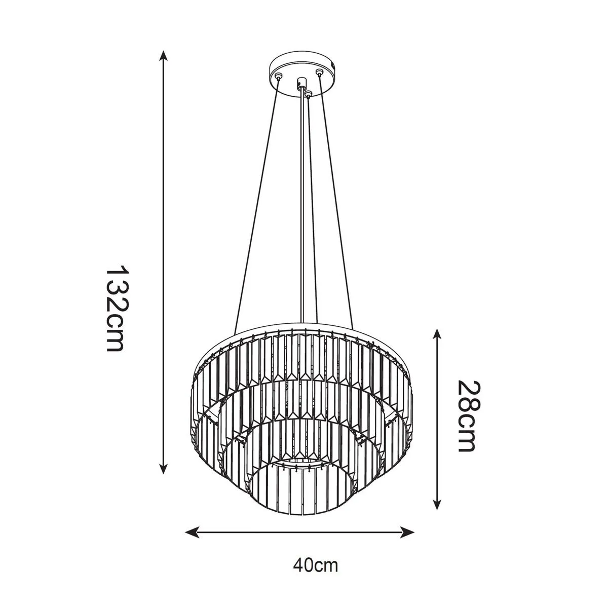 Tifanny, nowoczesna lampa wisząca, przezroczysta, E14, P17127-4