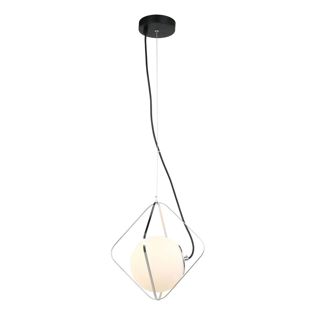 Canto, nowoczesna lampa wisząca, chromowo czarna, E27, PEN-5696-1-BKCR