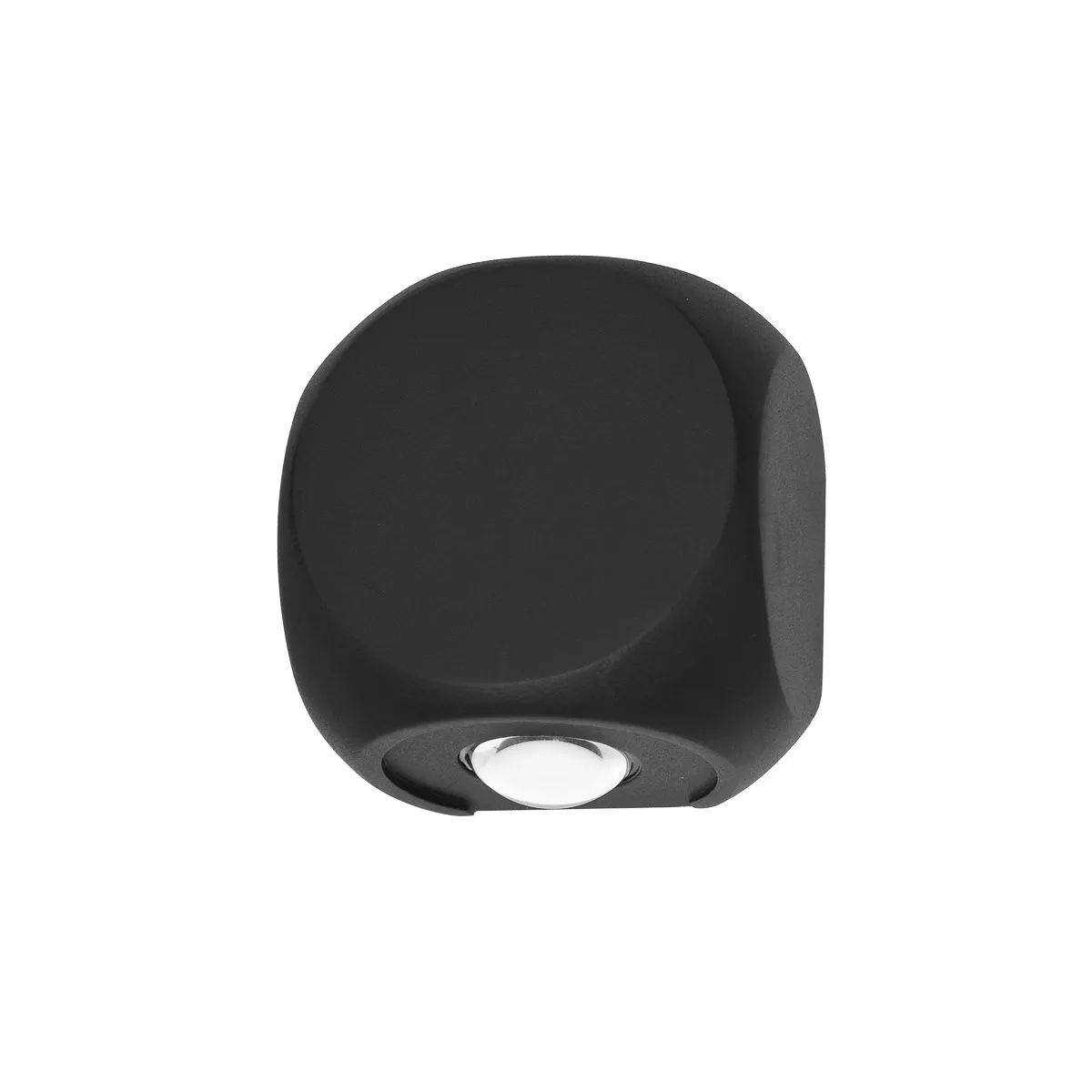 Porso, czarny kinkiet ogrodowy w kształcie kostki do gry z jednym punktem świetlnym, LED, PL-462