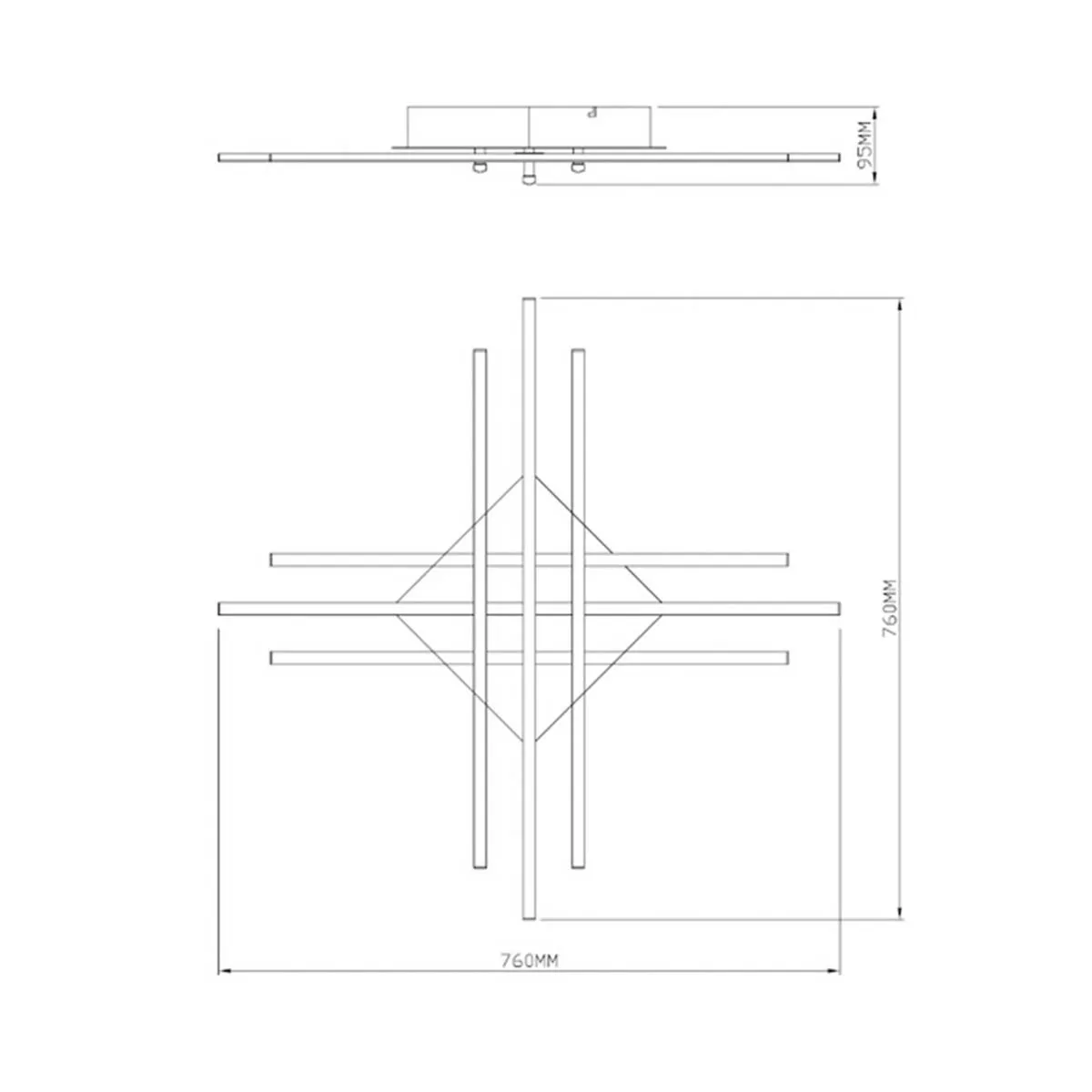 Cross, nowoczesna lampa natynkowa, srebrna, LED, PL99829-6