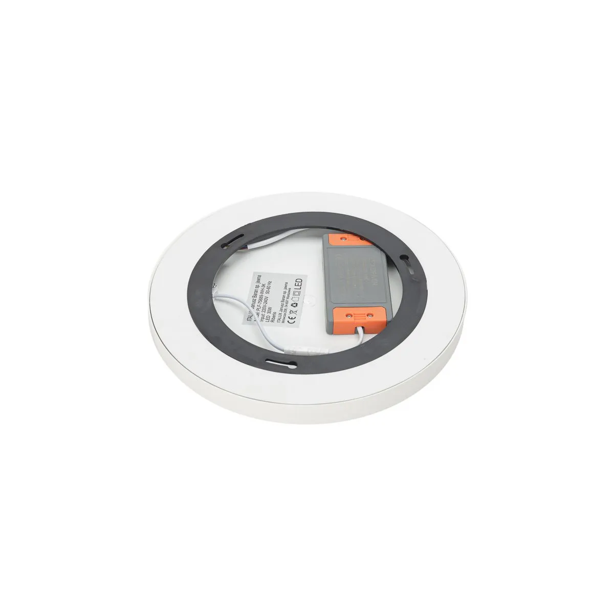 Riberio, biały, nowoczesny, okrągły plafon sufitowy, LED, 3000K, PLF-75689-WH-3K