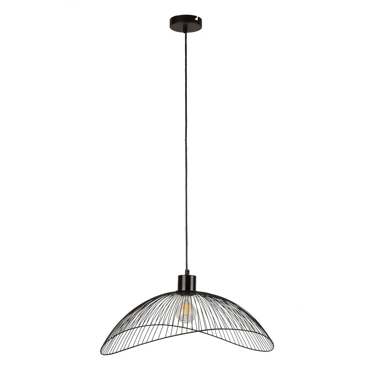 Nunez, nowoczesna lampa wisząca, czarna, E27, PND-1702-1-L-B