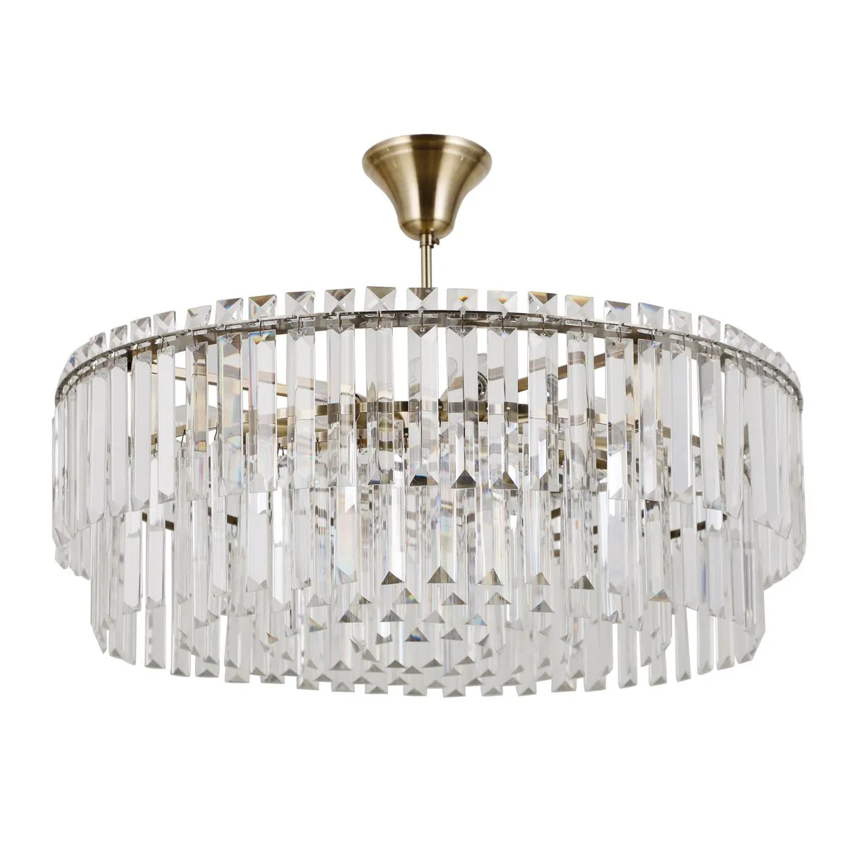 Buena, mosiężna lampa sufitowa, glamour, z kryształowym kloszem, PND-22320-8-ABR, E14