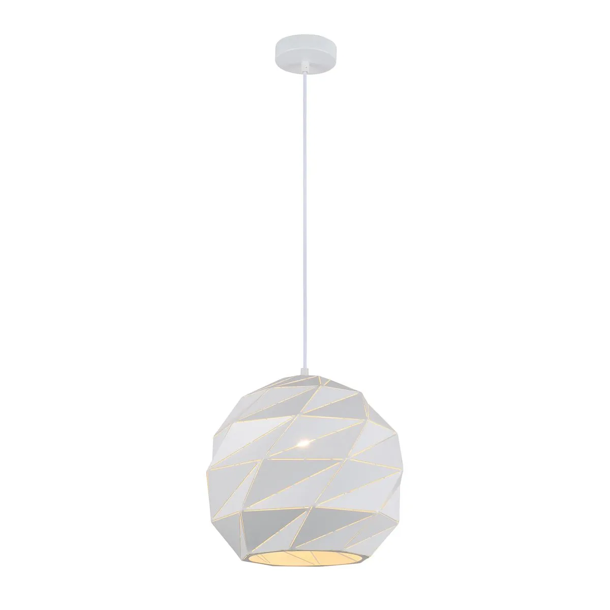 Palermo, nowoczesna lampa wisząca, biała, E27, PND-2424-1L-WH