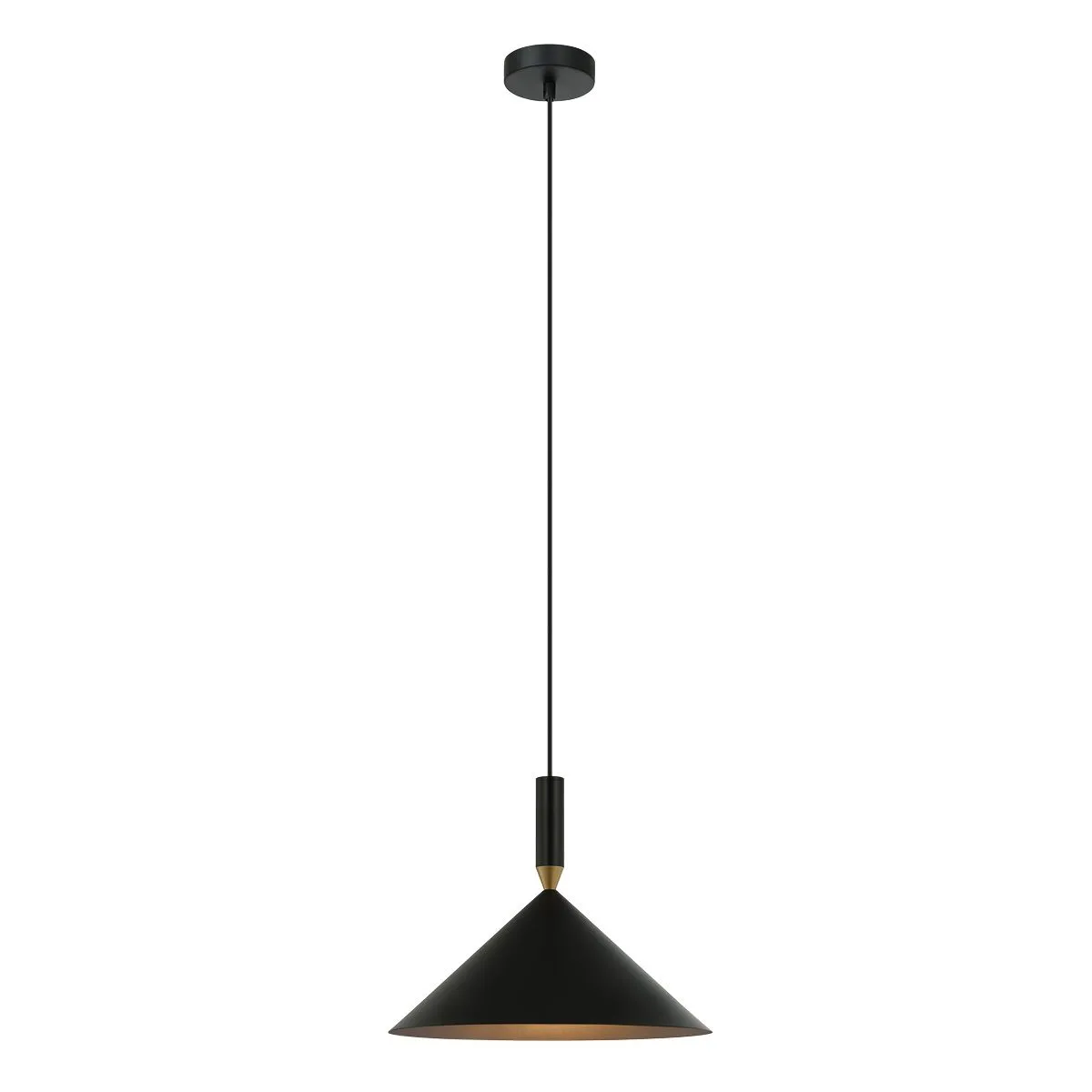 Drello, wisząca lampa stożkowa, nowoczesna, w kolorze czarnym, PND-541101-BK, E27