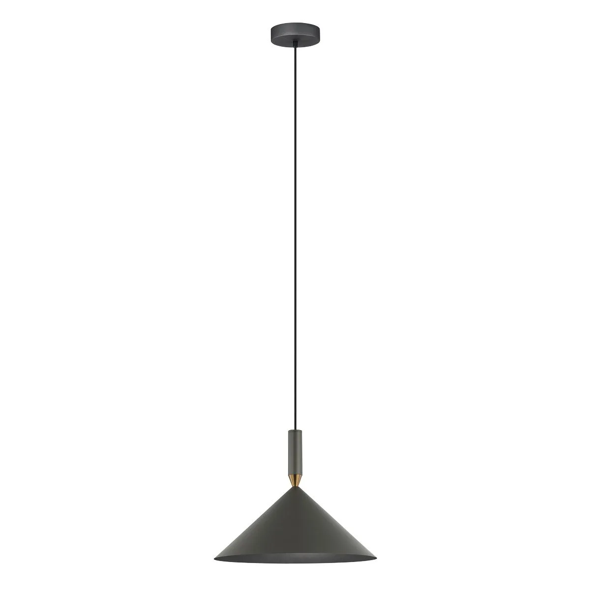 Drello, nowoczesna lampa wisząca, stożkowa w kolorze szarym, PND-541101-GR, E27