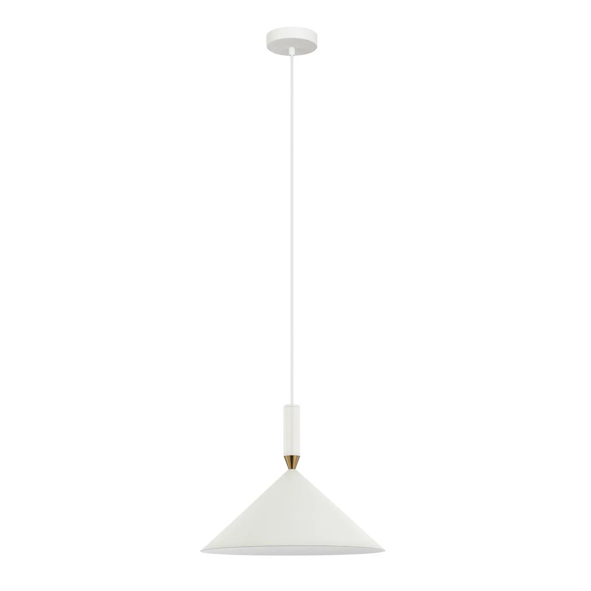 Drello, lampa wisząca, stożkowa, stalowa, nowoczesna, w kolorze białym, PND-541101-W, E27