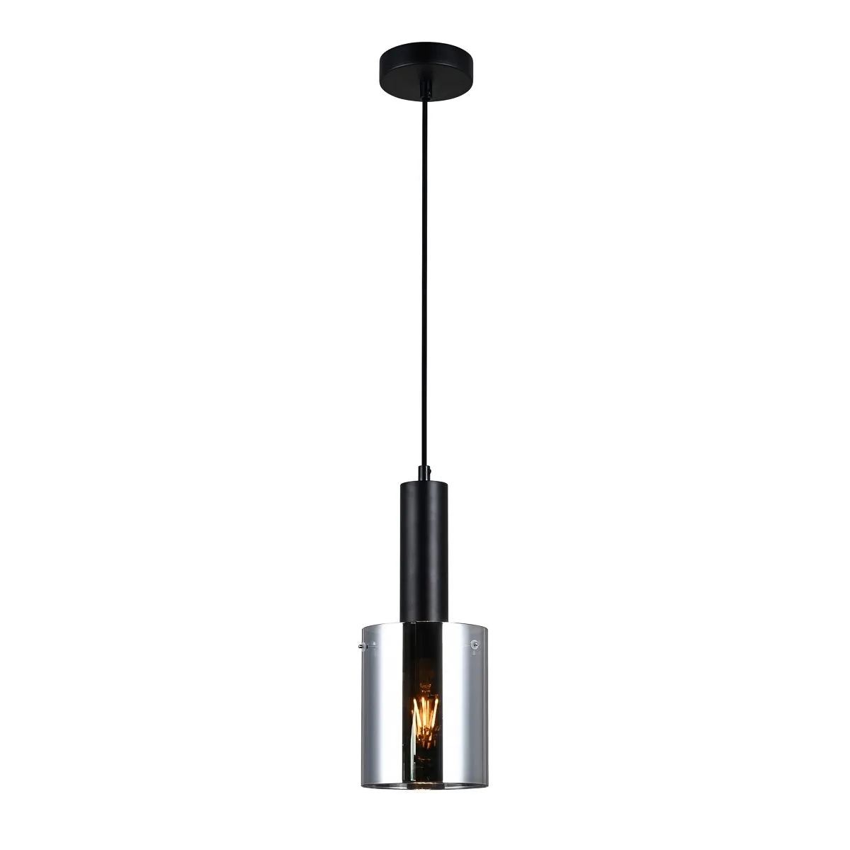 Sardo, nowoczesna lampa wisząca, czarna, E27, PND-5581-1-BK+SG