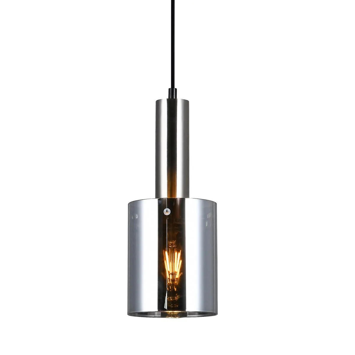 Sardo, nowoczesna lampa wisząca, niklowana, E27, PND-5581-1-SC+SG