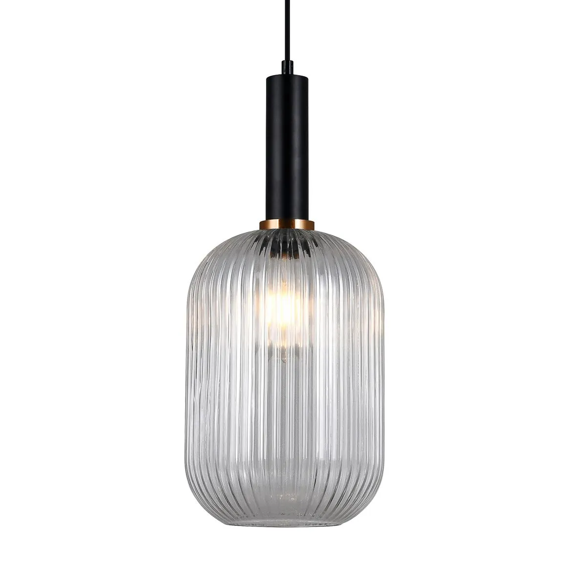 Antiola, nowoczesna lampa wisząca, czarna, E27, PND-5588-1L-BK+CL