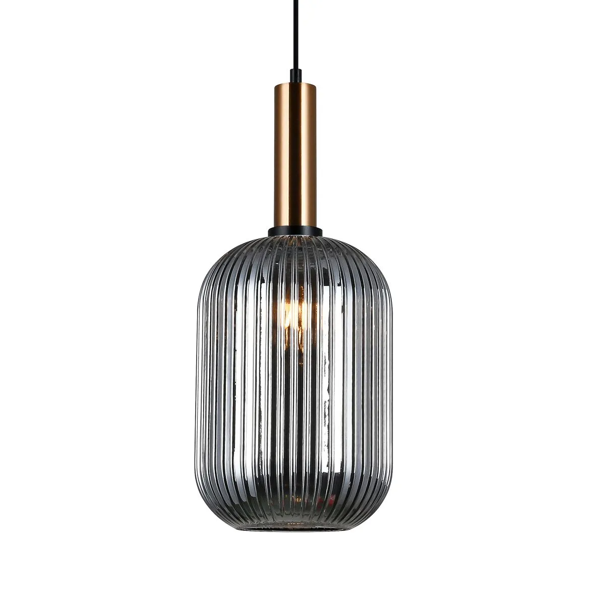 Antiola, nowoczesna lampa wisząca, w kolorze mosiężnym, E27, PND-5588-1L-BRO+SG