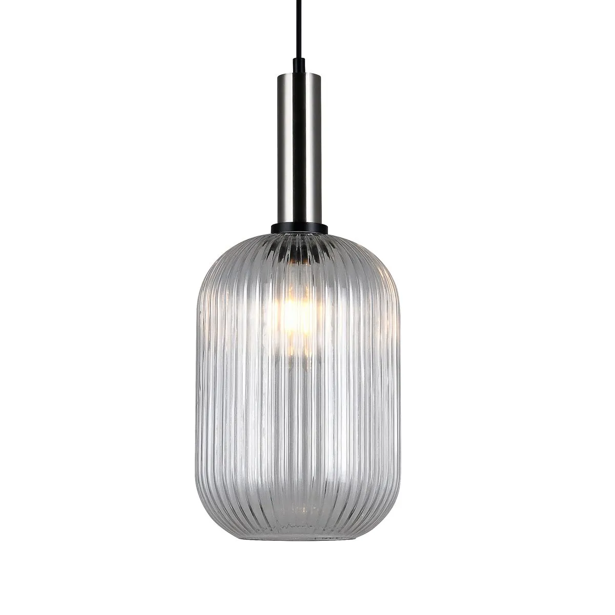 Antiola, nowoczesna lampa wisząca, niklowana, E27, PND-5588-1L-SC+CL