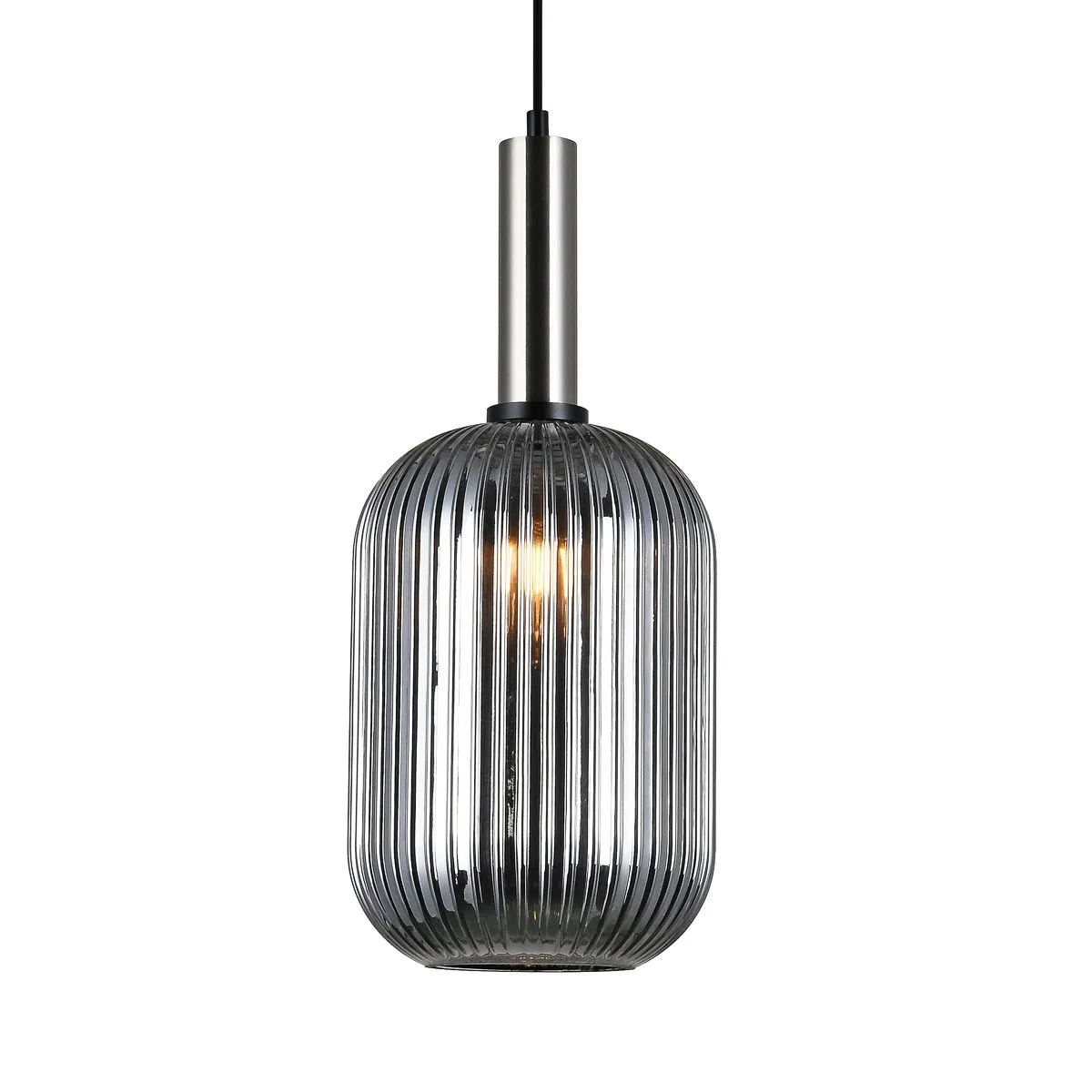 Antiola, nowoczesna lampa wisząca, niklowana, E27, PND-5588-1L-SC+SG