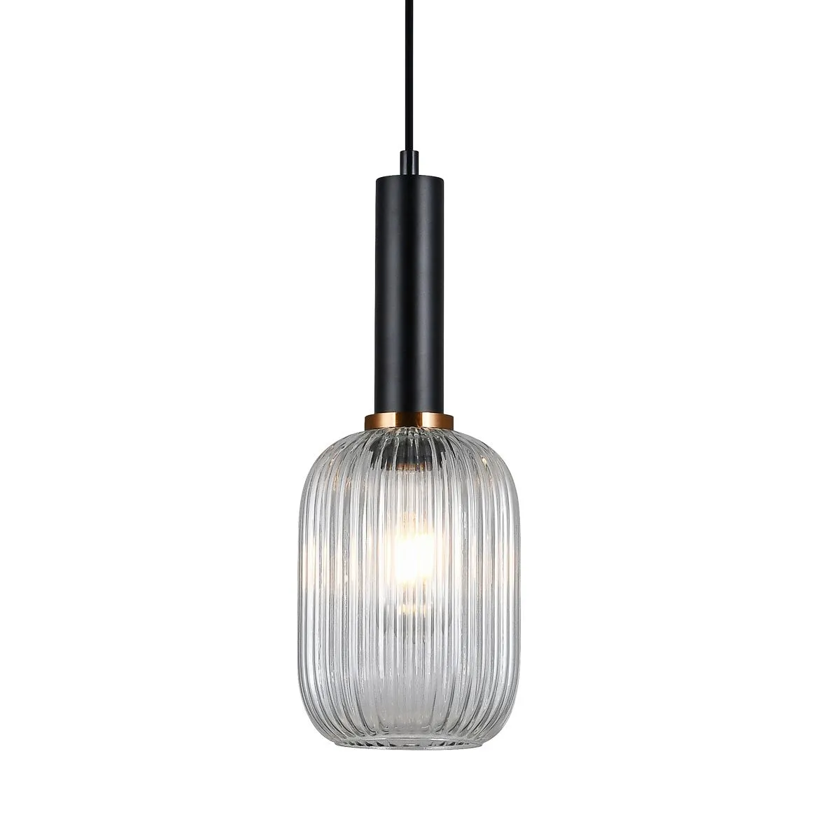 Antiola, nowoczesna lampa wisząca, czarna, E27, PND-5588-1M-BK+CL