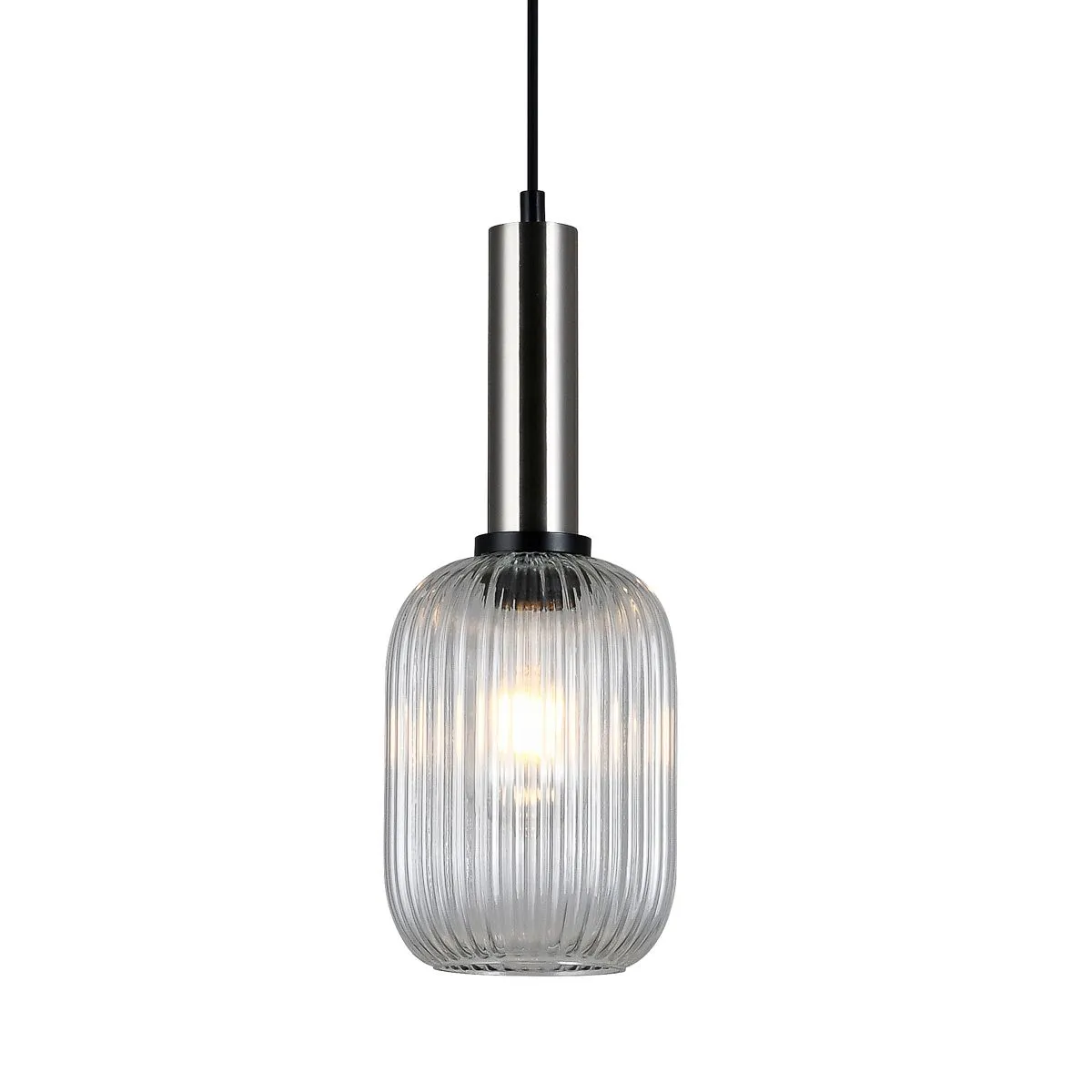 Antiola, nowoczesna lampa wisząca, niklowana, E27, PND-5588-1M-SC+CL