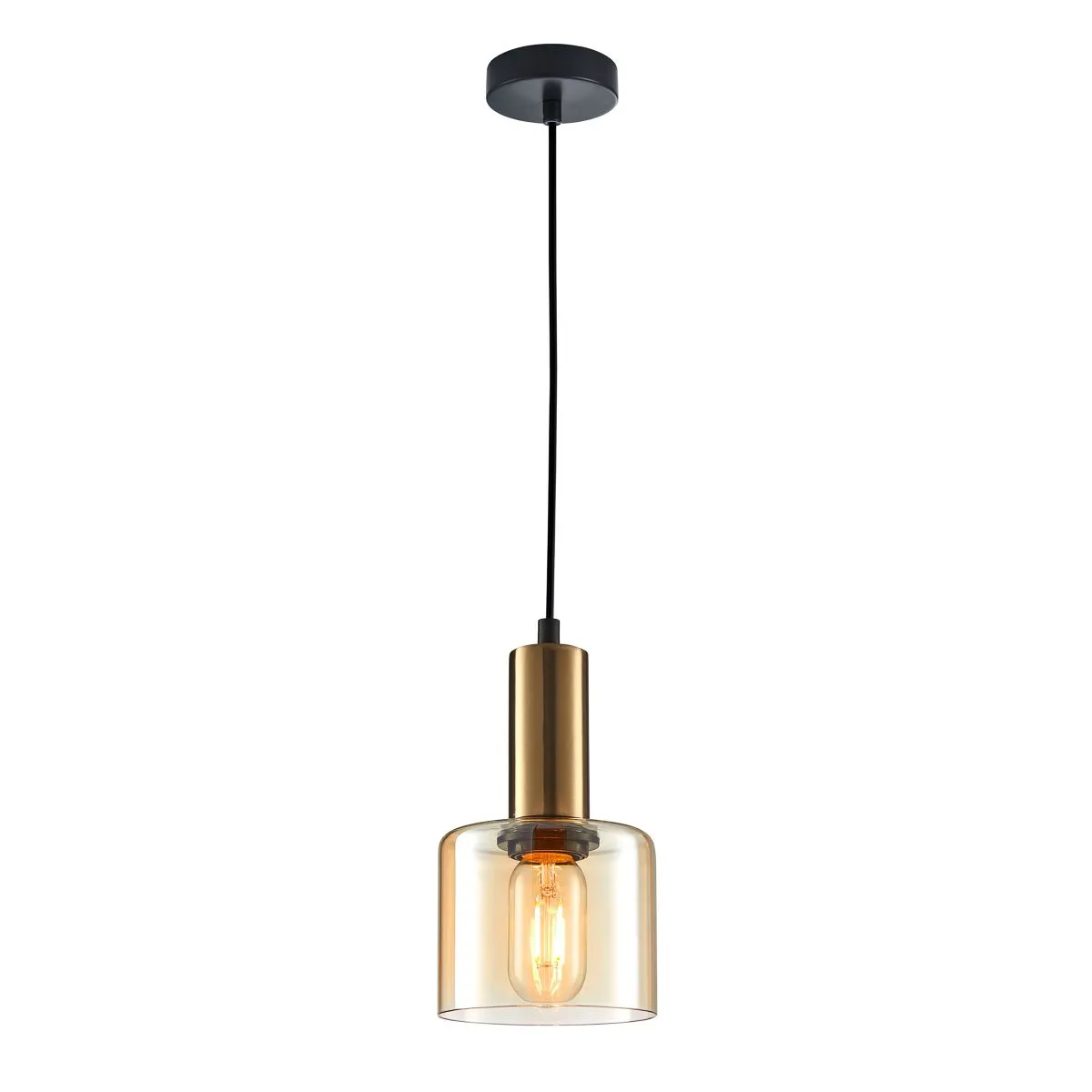 Santia, nowoczesna lampa wisząca, E27, PND-65342-1-BRO+AMB