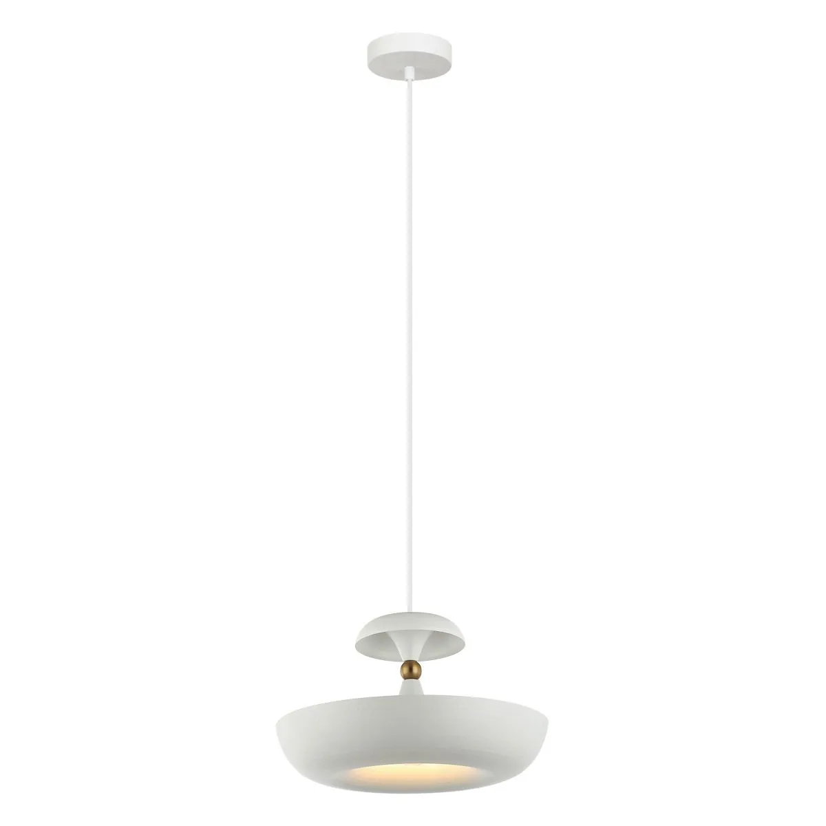 Marina, elegancka, wisząca lampa sufitowa, biała z nowoczesnym kloszem, PND-73221-1L-WH, E27