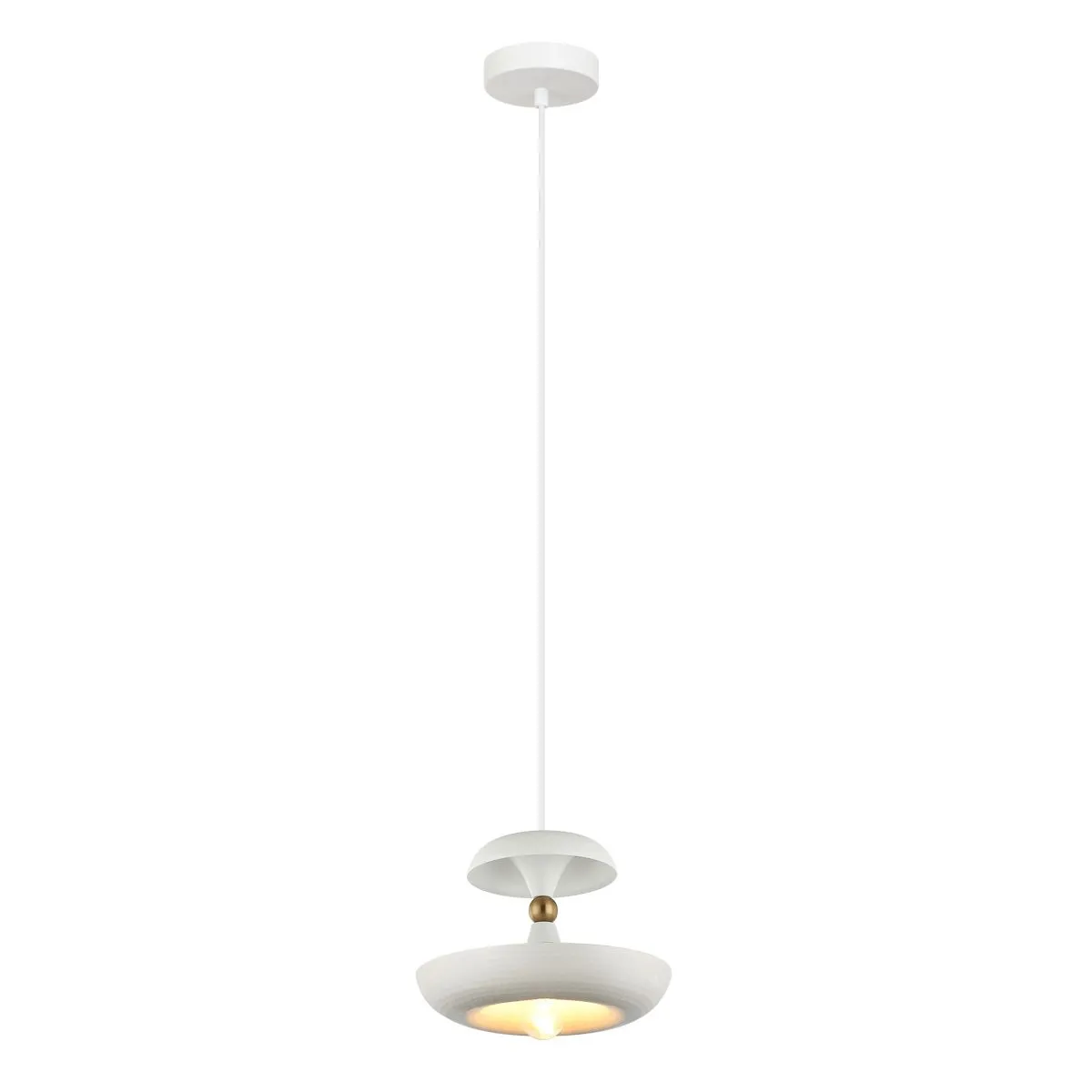 Marina, wisząca lampa sufitowa, biała, elegancka z nowoczesnym kloszem, PND-73221-1M-WH, E27