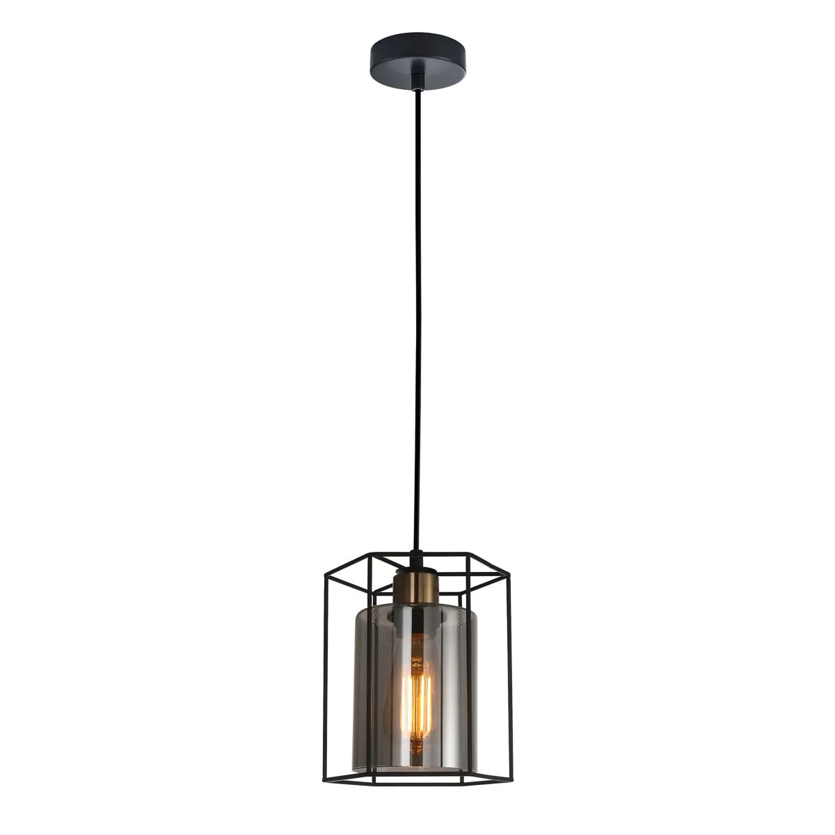 Kalula, nowoczesna lampa wisząca, E27, PND-78901-1-BK+SG