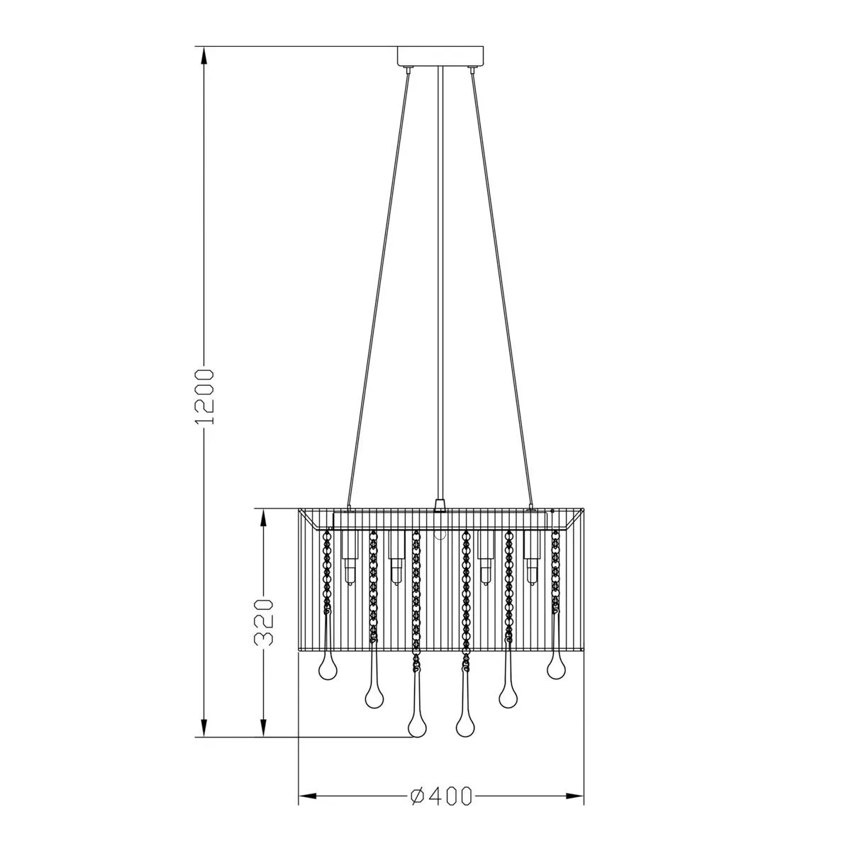 Verona, lampa wisząca w stylu pałacowym, biała, G9, RLD92174-8A