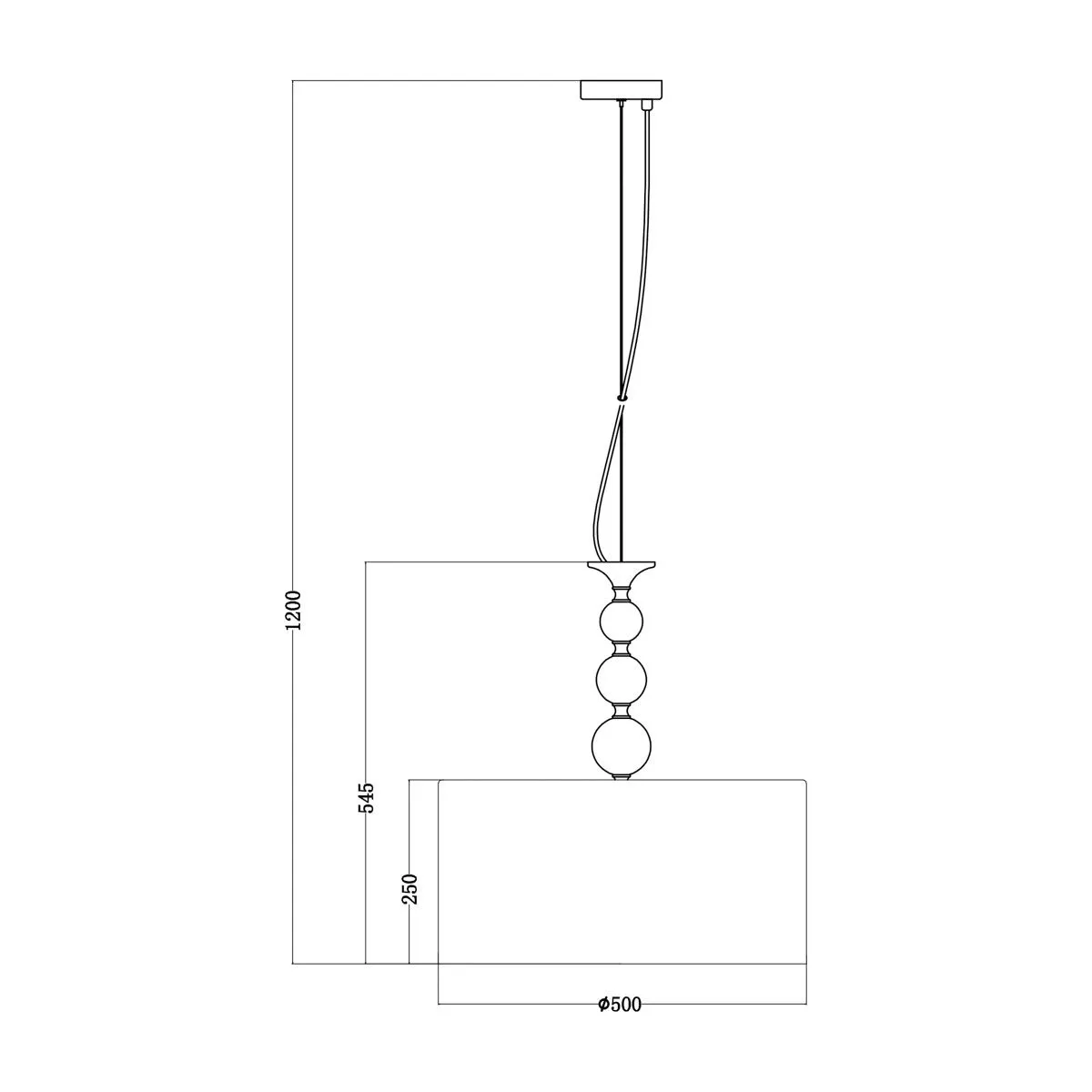 Rea, klasyczna lampa wisząca, czarna, E27, RLD93163-1B