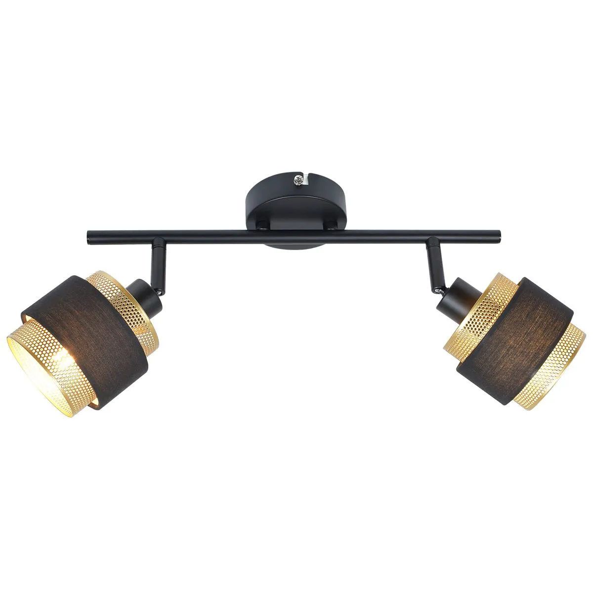 Renez, czarno-złota lampa ścienna, z dwoma regulowanymi reflektorkami, SPL-95820-2, LED, E14