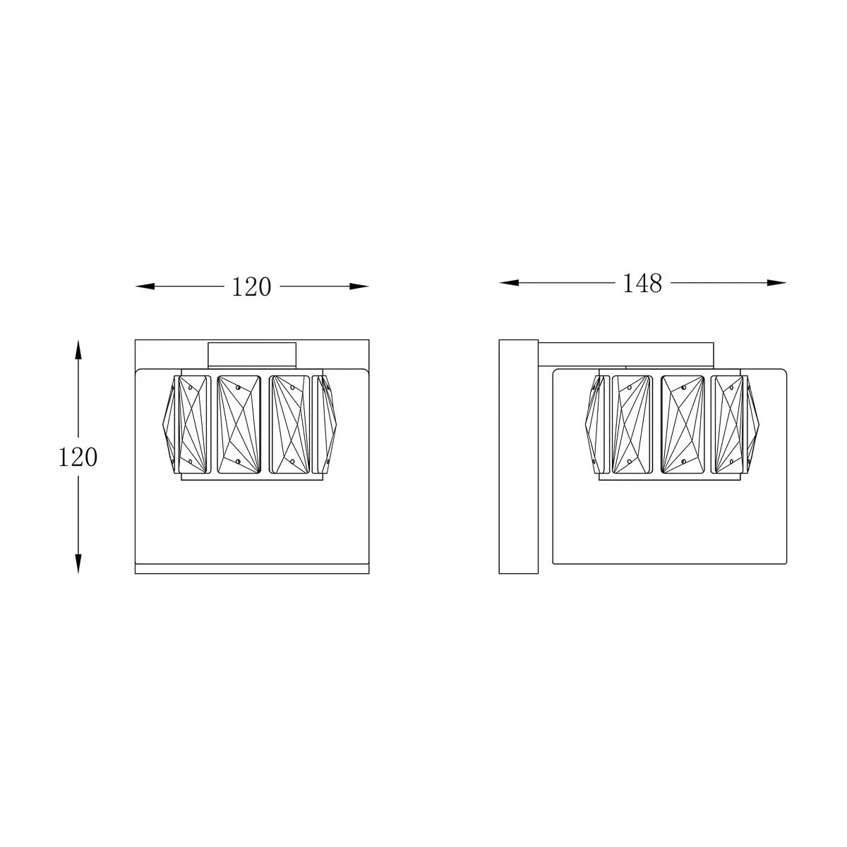 Gem, nowoczesny kinkiet, przezroczysty, G9, W0389-01A-B5AC