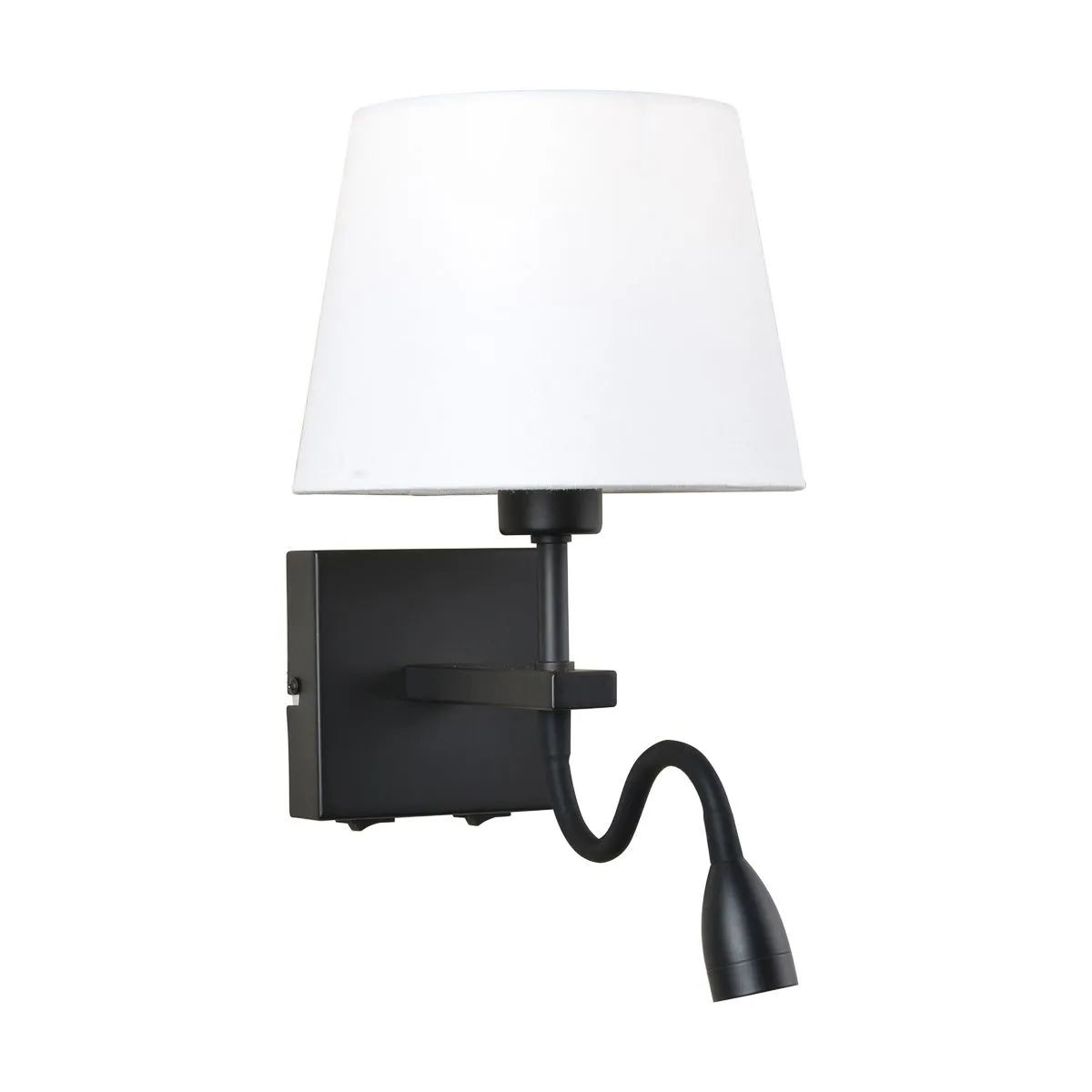 Norte, nowoczesna lampa przyłóżkowa, czarna, E27 i LED, WL-1122-2-BL-BM-RO-WH