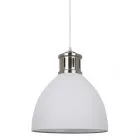 Lola, loftowa lampa wisząca, biała i niklowana, E27, MD-HN8100-WH+S.NICK