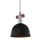 Mokka, loftowa lampa wisząca, czarno srebrna, E27, MDM2859/1BK