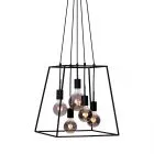 Almodovi , loftowa lampa wisząca, czarna, PND-11532-5-BL