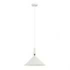 Drello, lampa wisząca, stożkowa, stalowa, nowoczesna, w kolorze białym, PND-541101-W, E27