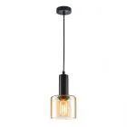 Santia, nowoczesna lampa wisząca, E27, PND-65342-1-BK+AMB